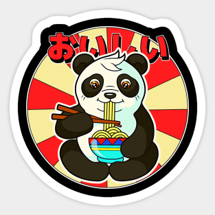 Panda Eating Ramen Sticker